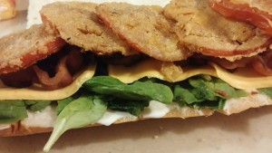 Fried BLT shown open - The Surprised Gourmet